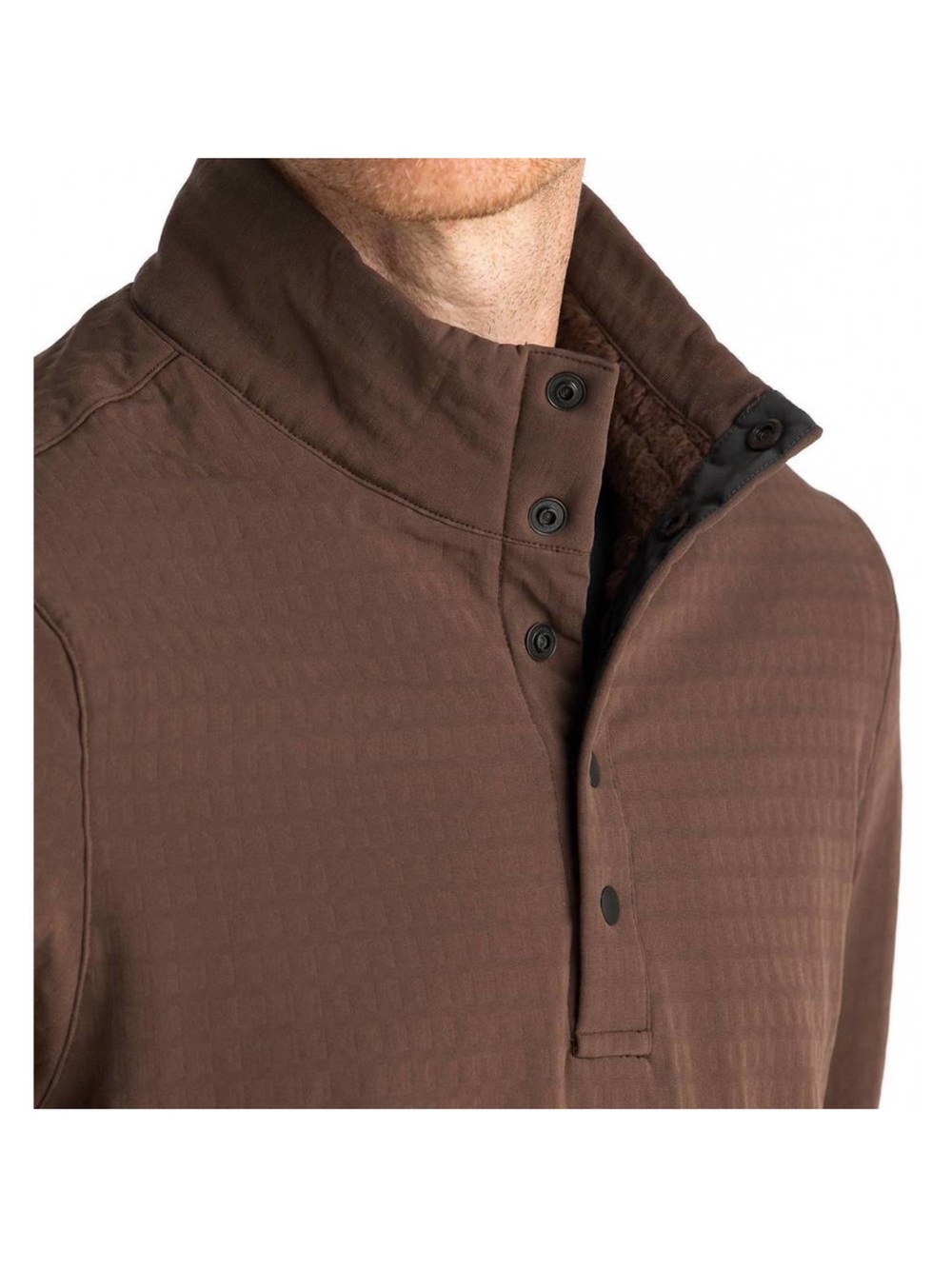 NEW FREE FLY gridback fleece snap pullover sweatshirt in mustang sz L
